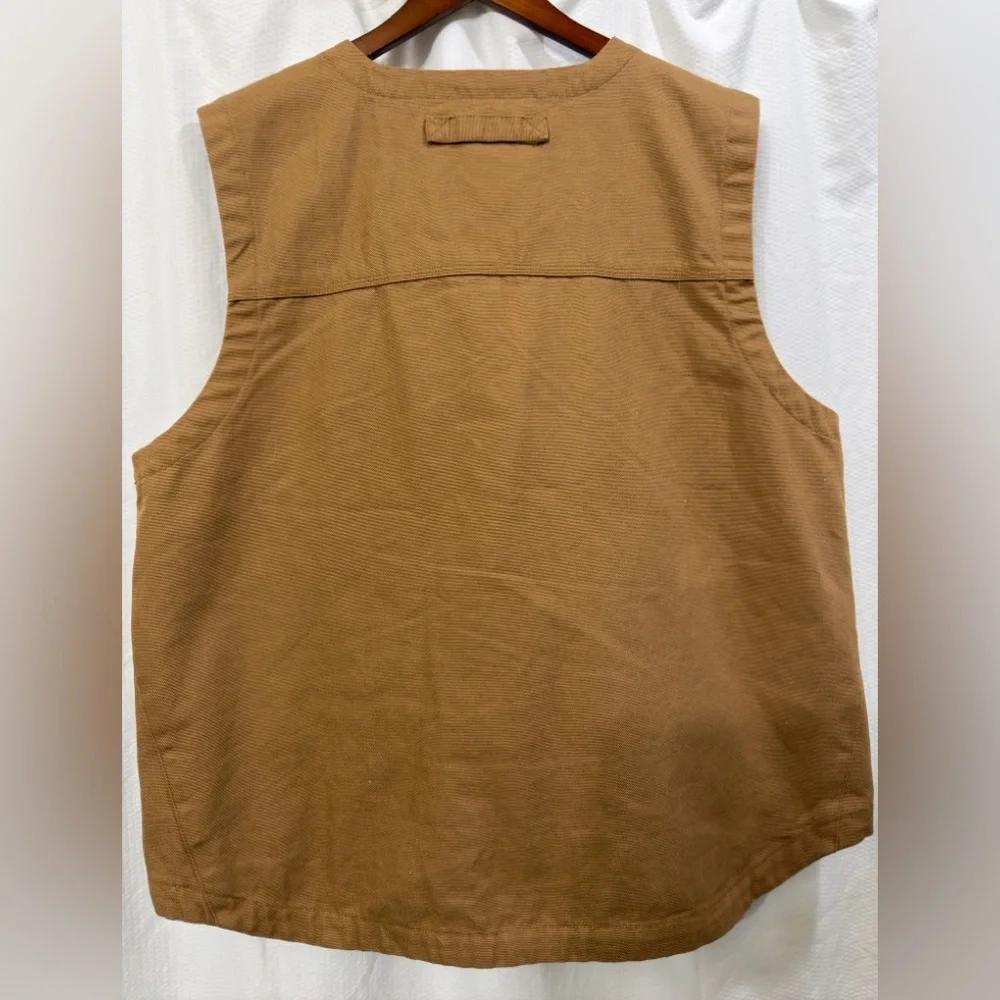 Duluth Trading Co Mens Duck Canvas Breathable Mesh Workcore Brown Vest Sz XL EUC